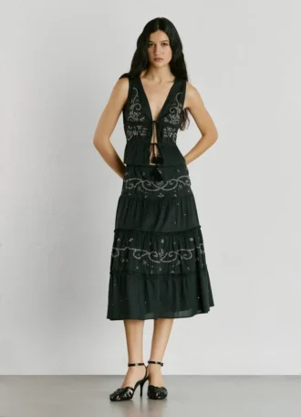 Top with Embroidered Details