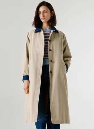 Trench Coat with Shirt Collar