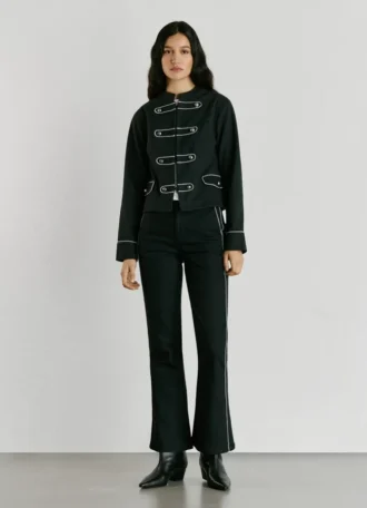 Twill Jacket with Mao Collar