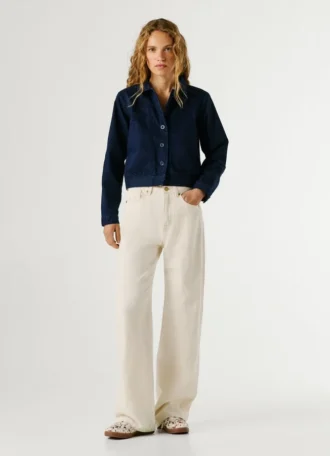 Twill Jacket with Shirt Collar