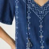 V-Neck Blouse with Embroidered Details
