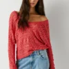V-Neck Openwork Jumper