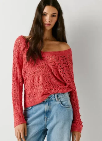 V-Neck Openwork Jumper