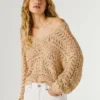 V-Neck Openwork Jumper