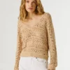 V-Neck Openwork Jumper