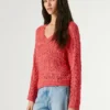 V-Neck Openwork Jumper