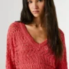 V-Neck Openwork Jumper