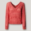 V-Neck Openwork Jumper