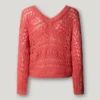 V-Neck Openwork Jumper