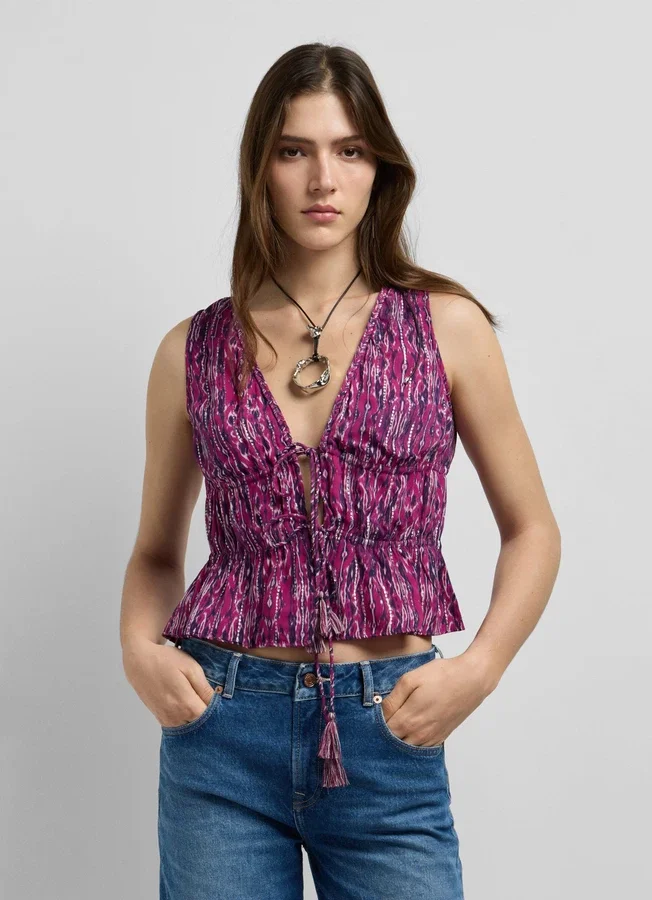 V-Neck Sleeveless Top V-Neck Sleeveless Top