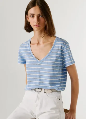 V-Neck Striped T-Shirt