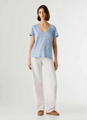 V-Neck Striped T-Shirt