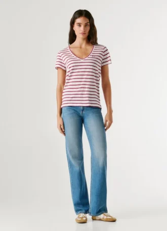 V-Neck Striped T-Shirt