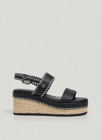 Wedge Sandals with Buckle Closure