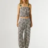 Wide Leg Floral Print Trousers