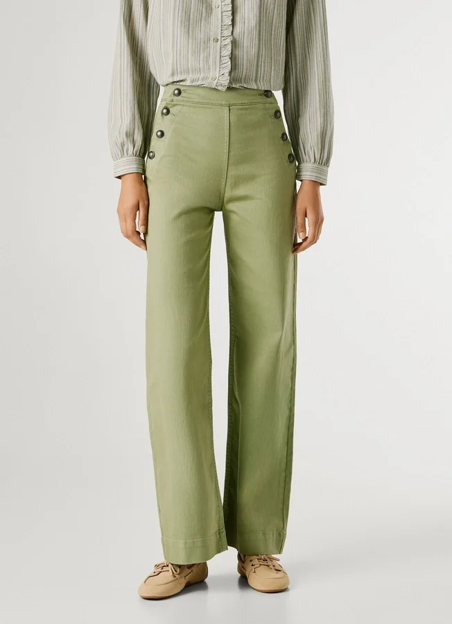 Wide Trousers with Front Buttons Wide Trousers with Front Buttons