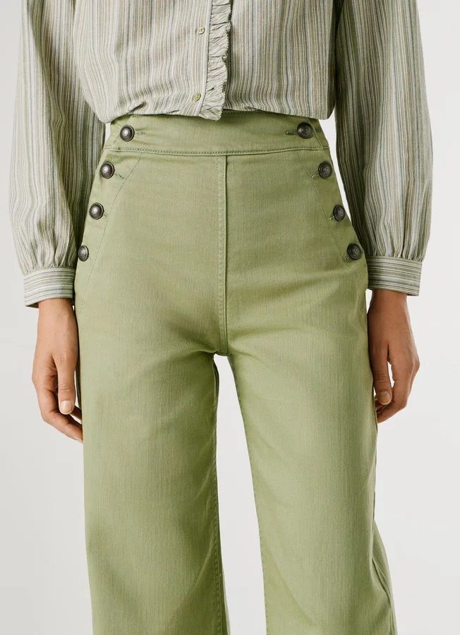 Wide Trousers with Front Buttons Wide Trousers with Front Buttons