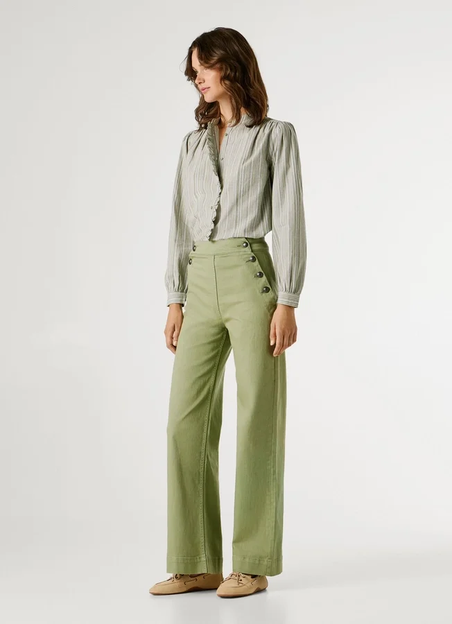 Wide Trousers with Front Buttons Wide Trousers with Front Buttons