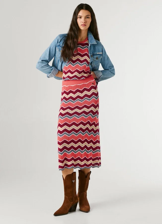 Zigzag Striped Maxi Skirt Zigzag Striped Maxi Skirt