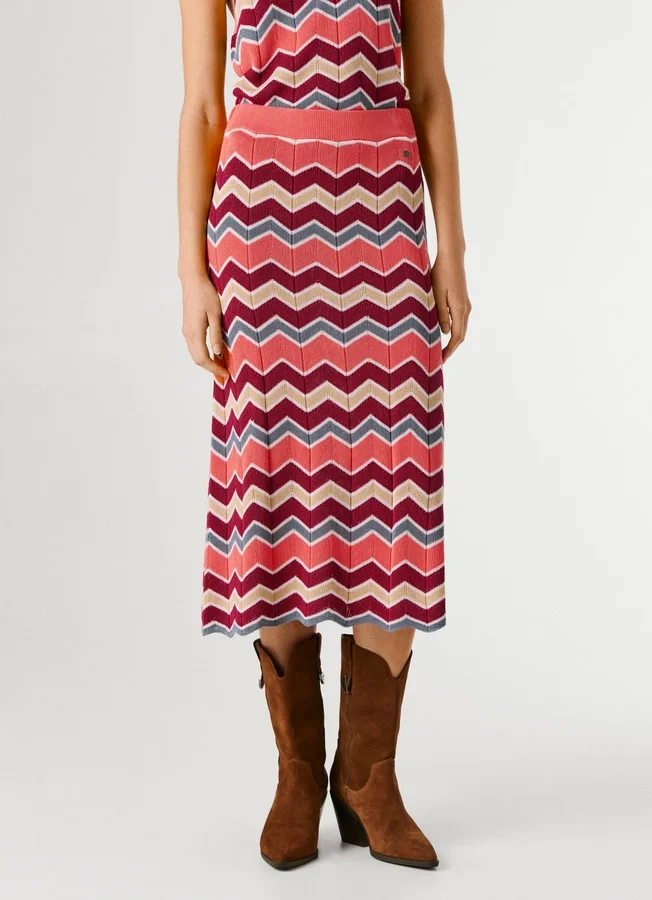 Zigzag Striped Maxi Skirt Zigzag Striped Maxi Skirt